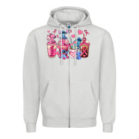 Dove Grey breast cancer stitch coffee cups Zipper Hoodie - AdoDesignShop