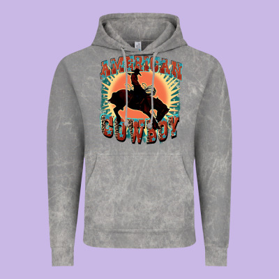 American Cowboy Vintage Hoodie Designed By Fadigitalartstudio