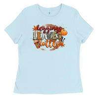Baby Blue leaves and lattes Ladies Tee - CowGirlArtShop