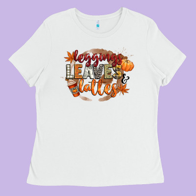 Leaves And Lattes Ladies Tee Designed By Cowgirlartshop