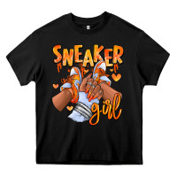 Black orange galaxy sneaker girl afro woman Heavy Core Tee - RanaPortraitStore