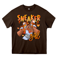 Chocolate Brown orange galaxy sneaker girl afro woman Heavy Core Tee - RanaPortraitStore