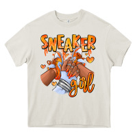 Orange Galaxy Sneaker Girl Afro Woman Heavy Core Tee | Teevron