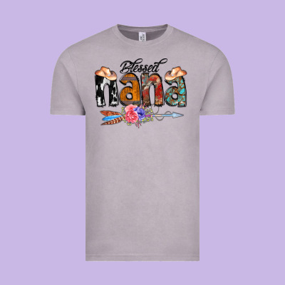 Blessed Nana Vintage Tee Designed By Cowcowdesign