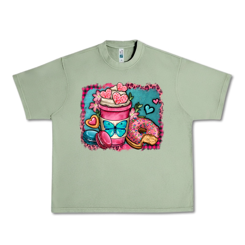 Valentines Day Coffee Cup And Sweets Urban Heavy Tee by OliviaCreatesArt | Teevron