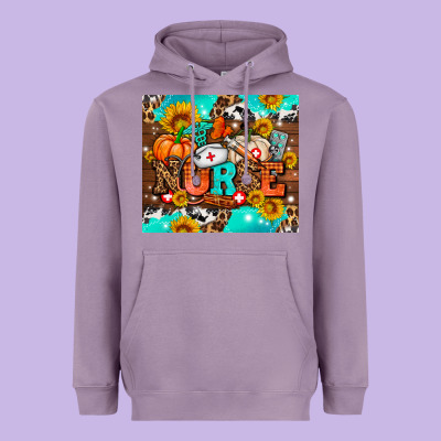 Pumpkin Nurse With Sunflower Heavyweight Hoodie Designed By Adodesignshop