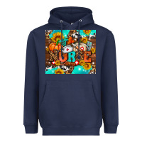 Navy pumpkin nurse with sunflower Heavyweight Hoodie - AdoDesignShop