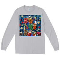 Moon Dust christmas ho ho ho with coffee cups and ornaments with plaid seamless  Long Sleeve Tee - BundleAndBundleShop
