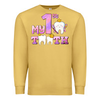 Antique Gold my first tooth with teeth for girls Premium Sweatshirt - AdoDesignShop