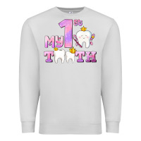 Dove Grey my first tooth with teeth for girls Premium Sweatshirt - AdoDesignShop