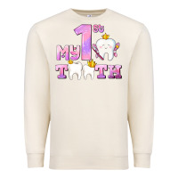 Sandshell my first tooth with teeth for girls Premium Sweatshirt - AdoDesignShop