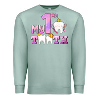 Seafoam my first tooth with teeth for girls Premium Sweatshirt - AdoDesignShop