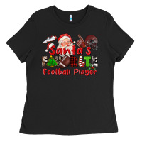 Black santas favorite  football player Ladies Tee - CowGirlArtShop