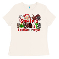 Santas Favorite  Football Player Ladies Tee | Teevron