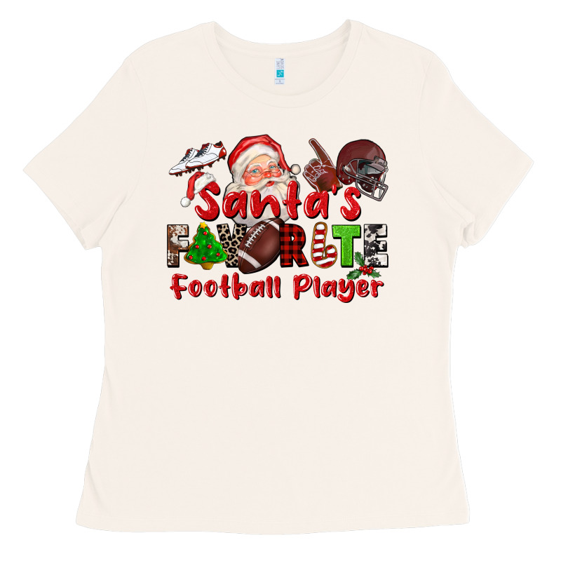 Santas Favorite  Football Player Ladies Tee by CowGirlArtShop | Teevron