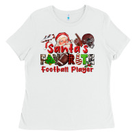 White santas favorite  football player Ladies Tee - CowGirlArtShop