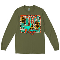 Army Green virgo turquoise cowhide Long Sleeve Tee - RanaPortraitStore