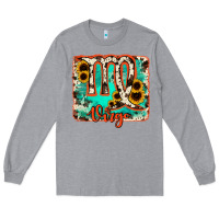 Heather Grey virgo turquoise cowhide Long Sleeve Tee - RanaPortraitStore