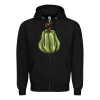 Black gourd green pumpkin Zipper Hoodie - BarkalooDesign