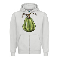 Dove Grey gourd green pumpkin Zipper Hoodie - BarkalooDesign