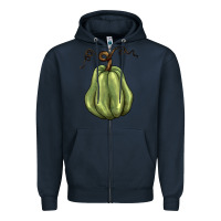 Navy gourd green pumpkin Zipper Hoodie - BarkalooDesign