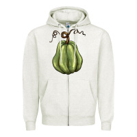 Oatmeal Heather gourd green pumpkin Zipper Hoodie - BarkalooDesign