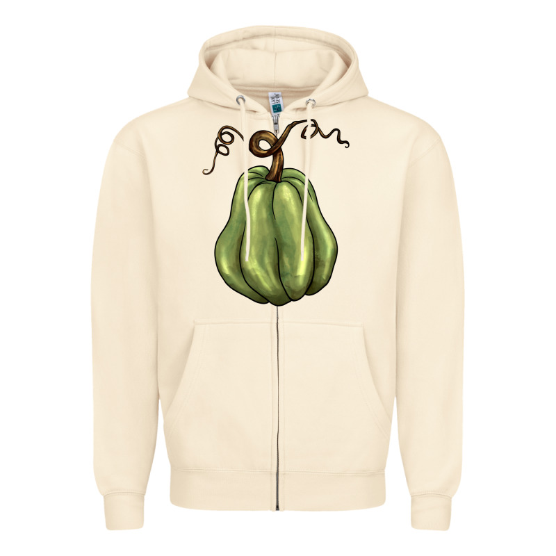 Gourd Green Pumpkin Zipper Hoodie by BarkalooDesign | Teevron