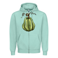 Seafoam gourd green pumpkin Zipper Hoodie - BarkalooDesign