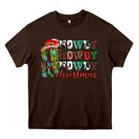 Chocolate Brown Howdy howdy howdy Christmas Heavy Core Tee - NancyCooperArtShop