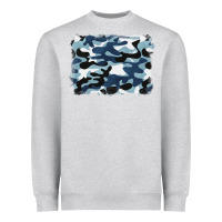 Heather Grey blue camouflage background Heavyweight Sweatshirt - BarkalooDesign