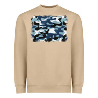 Mushroom blue camouflage background Heavyweight Sweatshirt - BarkalooDesign