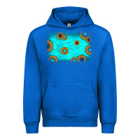 Cobalt turquoise gemstone sunflower background Urban Hoodie - JahusDesignShop