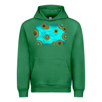 Emerald turquoise gemstone sunflower background Urban Hoodie - JahusDesignShop