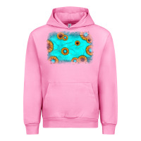 Fuchsia Pink turquoise gemstone sunflower background Urban Hoodie - JahusDesignShop