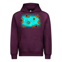 Mauve Wine turquoise gemstone sunflower background Urban Hoodie - JahusDesignShop