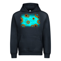 Navy turquoise gemstone sunflower background Urban Hoodie - JahusDesignShop