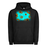 Pigment Black turquoise gemstone sunflower background Urban Hoodie - JahusDesignShop