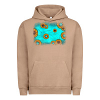 Pigment Burro turquoise gemstone sunflower background Urban Hoodie - JahusDesignShop