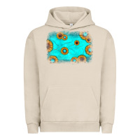 Pigment French Oak turquoise gemstone sunflower background Urban Hoodie - JahusDesignShop