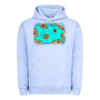 Pigment Grape Ice turquoise gemstone sunflower background Urban Hoodie - JahusDesignShop