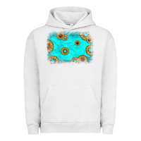 Pigment Lunar Rock turquoise gemstone sunflower background Urban Hoodie - JahusDesignShop