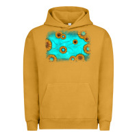 Pigment Peanut Butter turquoise gemstone sunflower background Urban Hoodie - JahusDesignShop