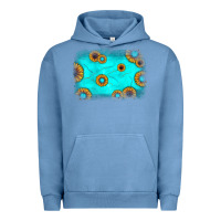 Pigment Pebble Blue turquoise gemstone sunflower background Urban Hoodie - JahusDesignShop