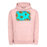 Pigment Salmon turquoise gemstone sunflower background Urban Hoodie - JahusDesignShop