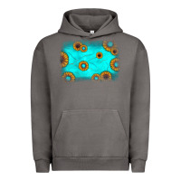 Pigment Tornado turquoise gemstone sunflower background Urban Hoodie - JahusDesignShop