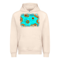 Sandshell turquoise gemstone sunflower background Urban Hoodie - JahusDesignShop