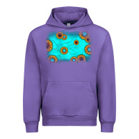 Tulip turquoise gemstone sunflower background Urban Hoodie - JahusDesignShop