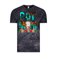 Cloud Black Boy Mom Flowers Cow Vintage Tee - CowCowDesign