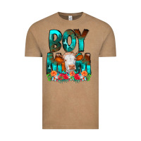 Vintage Coffee Boy Mom Flowers Cow Vintage Tee - CowCowDesign