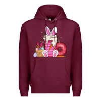 Burgundy Easter day coffee Premium Hoodie - CowhideDigitalArt